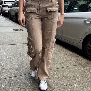 Brandy Melville Kim Cargo Pants. Beige. Juniors size (small).